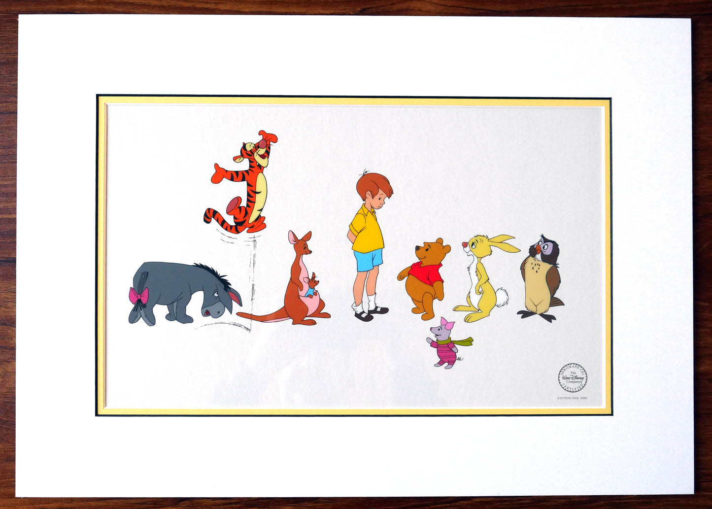 Winnie the Pooh Animation Sericel from the Walt Disney Store Original Stock Matted 1994 C-A