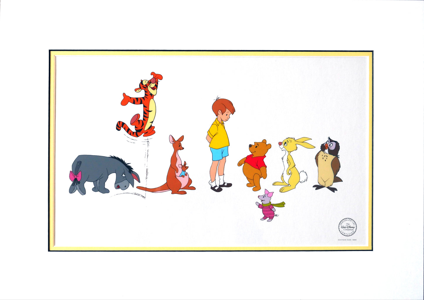 Winnie the Pooh Animation Sericel from the Walt Disney Store Original Stock Matted 1994 C-A