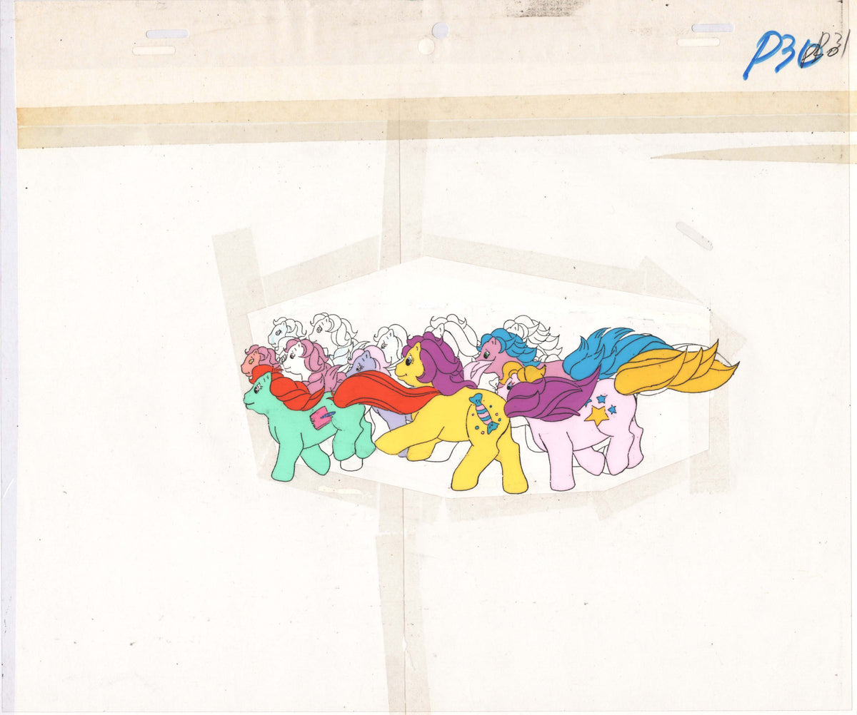 Sunbow Animation Style My Little Pony Original Production Animation Cel Hasbro Sunbow 1980s o ...