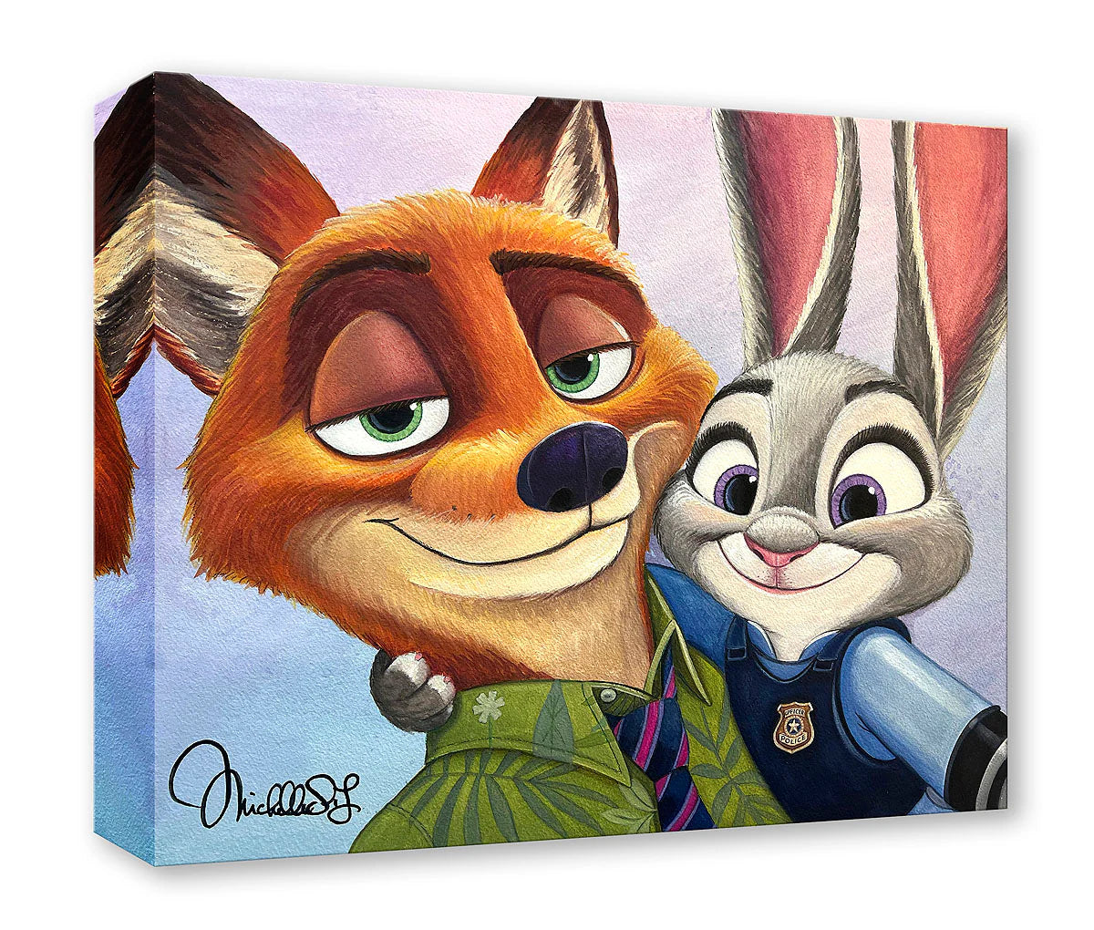 Zootopia Judy and Nick Walt Disney Fine Art Michelle St. Laurent Limited Edition of 1500 Treasures on Canvas Print TOC "Partners"