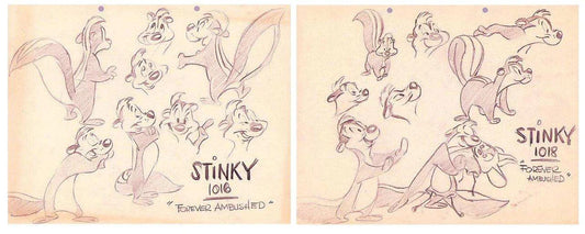 Chuck Jones Pepe Le Pew Stinky Set of Two (2) Paper Prints Warner Brothers Limited Edition of 100