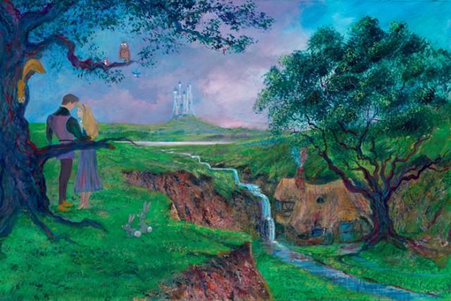 Sleeping Beauty Princess Aurora Walt Disney Fine Art Harrison Ellenshaw Signed Limited Edition of 50 Print on Canvas "Once Upon A Dream"