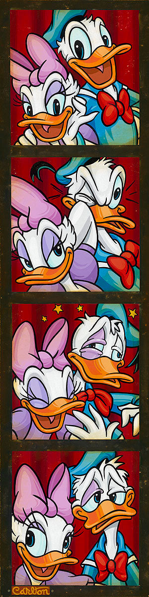 Donald Duck and Daisy Duck Walt Disney Fine Art Trevor Carlton Signed Limited Edition of 195 Print on Canvas "Photo Booth Chaos"