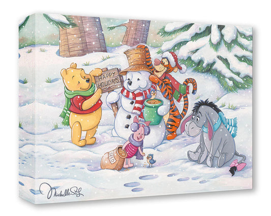 Winnie the Pooh and Tigger Walt Disney Fine Art Michelle St. Laurent Ltd Ed Treasures on Canvas Print TOC - Pooh's Winter Holiday