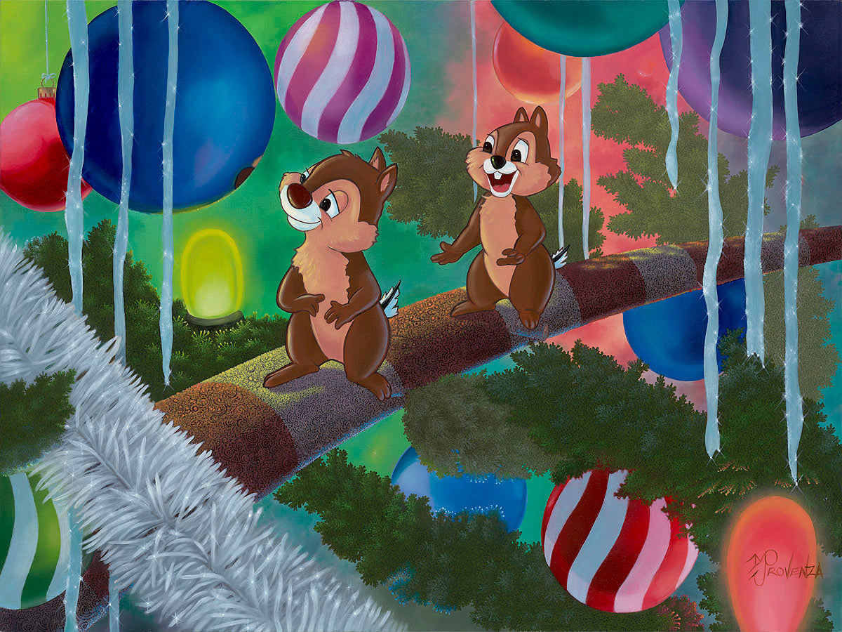 Chip n Dale Walt Disney Fine Art Michel Provenza Signed Limited Edition of 95 Canvas Print Celebration Day