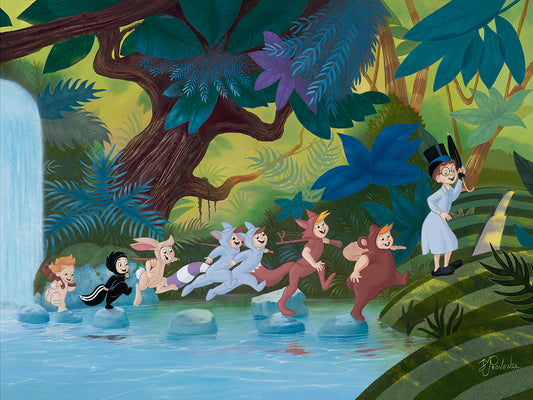 Peter Pan Walt Disney Fine Art Michel Provenza Signed Limited Edition of 95 Canvas Print Lost and Found