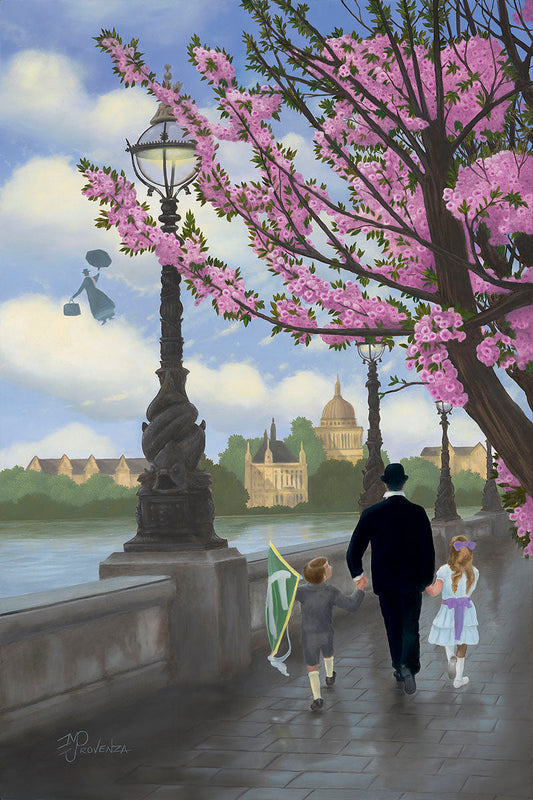 Mary Poppins Walt Disney Fine Art Michael Provenza Signed Limited Edition 195 Canvas Print "The Magic of Family"