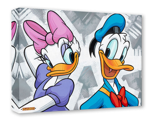 Donald Duck and Daisy Duck Walt Disney Fine Art Trevor Carlton Ltd Ed of 1500 TOC Treasures on Canvas Print "Quite A Couple"