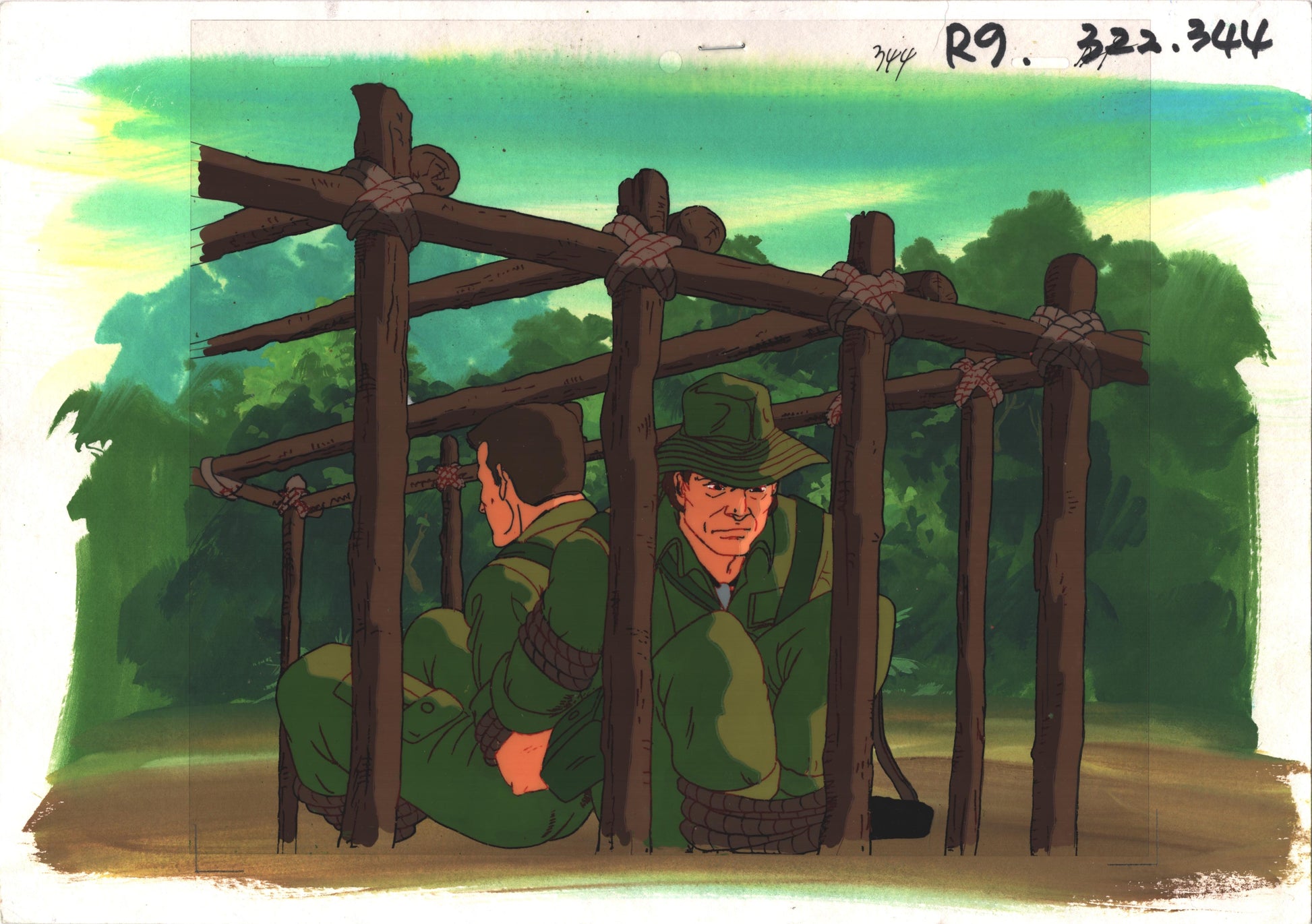 Rambo Original Production Animation Cel n Background OBG Ruby Spears 1 ...