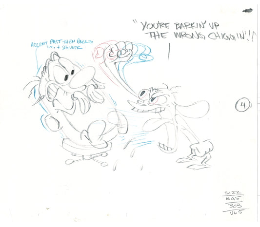 Ren and Stimpy Production Animation Layout Drawing Nickelodeon 1994 D-4
