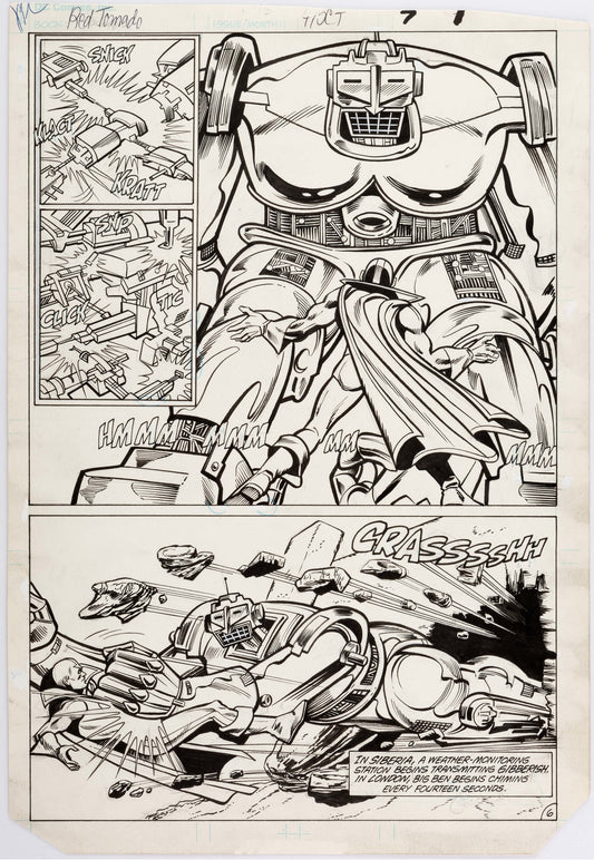 Red Tornado #4 Page 6 Hand-inked Comic Art Page Infantino McLaughlin 1985 DC Comics