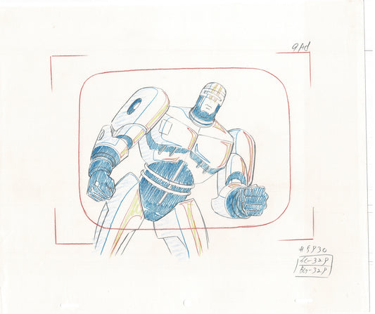 LOT of 7 Robocop Alpha Commando Animation Production Drawings MGM 1998-99