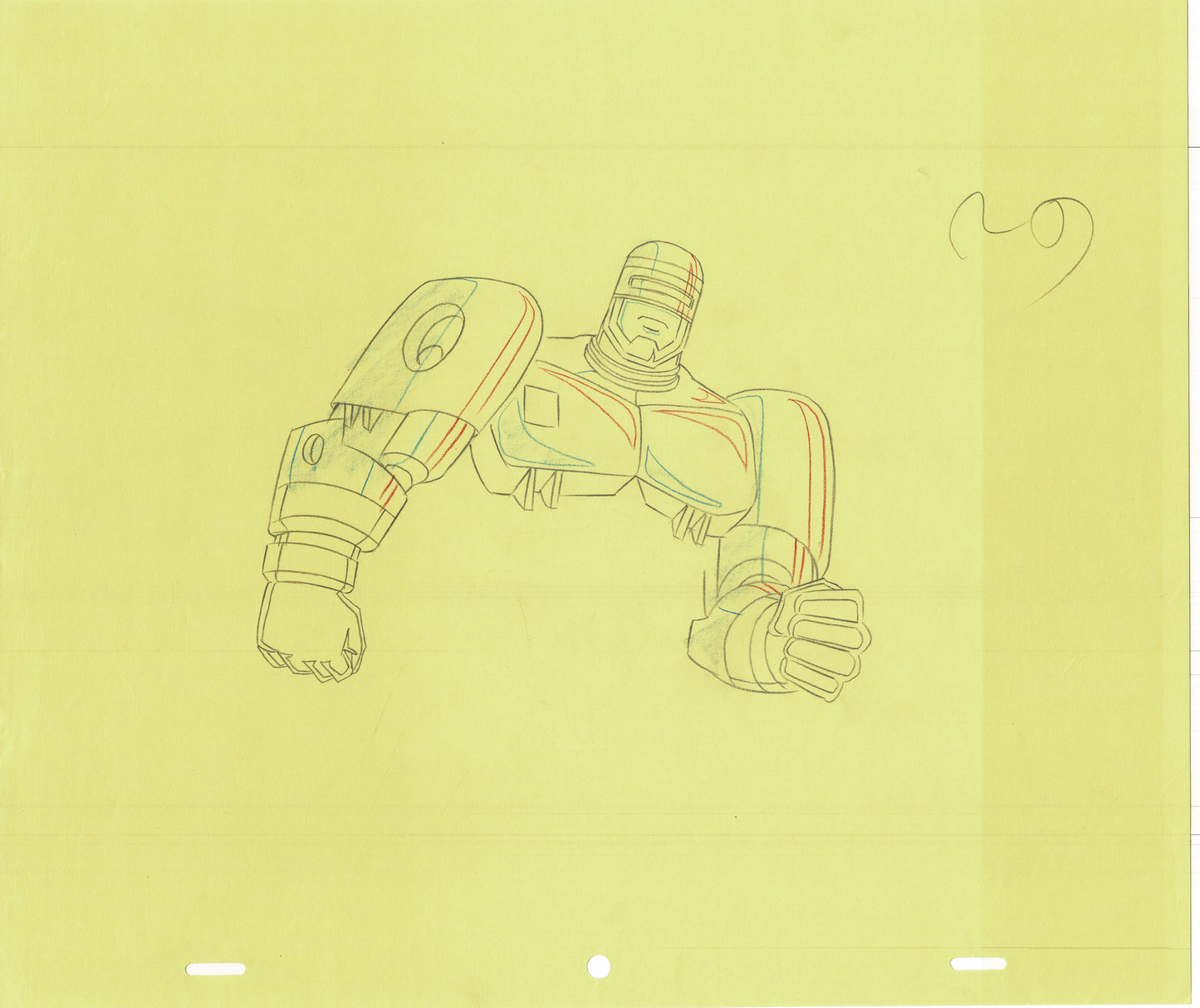LOT of 7 Robocop Alpha Commando Animation Production Drawings MGM 1998-99