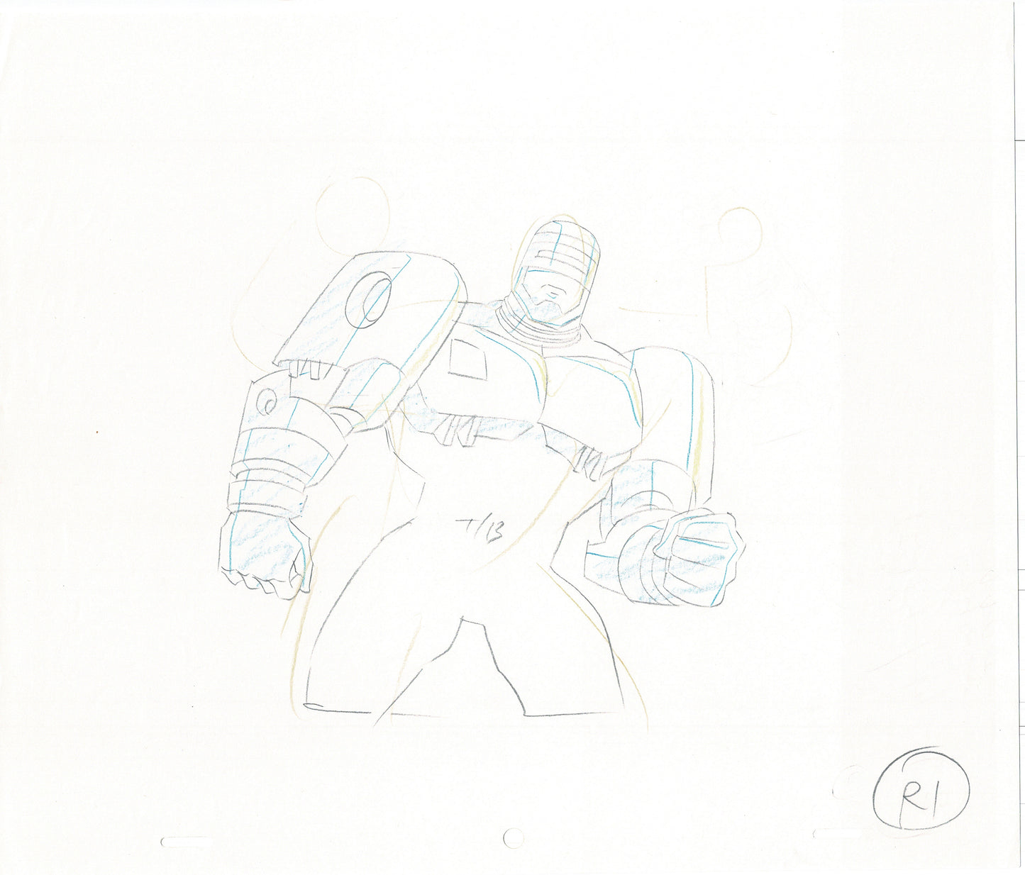 LOT of 7 Robocop Alpha Commando Animation Production Drawings MGM 1998-99