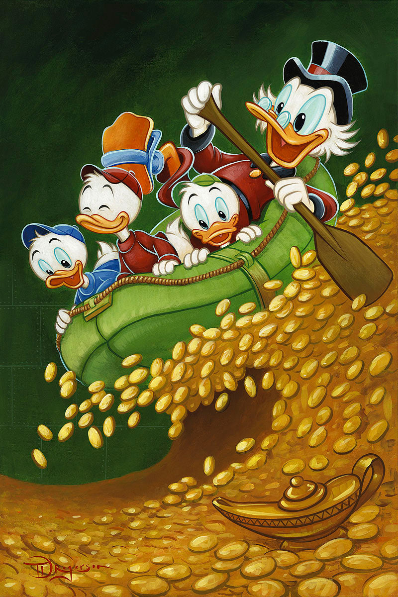 Ducktales Scrooge McDuck Walt Disney Fine Art Tim Rogerson Signed Limited Edition of 195 Print on Canvas "Uncle Scrooge's Wild Ride"