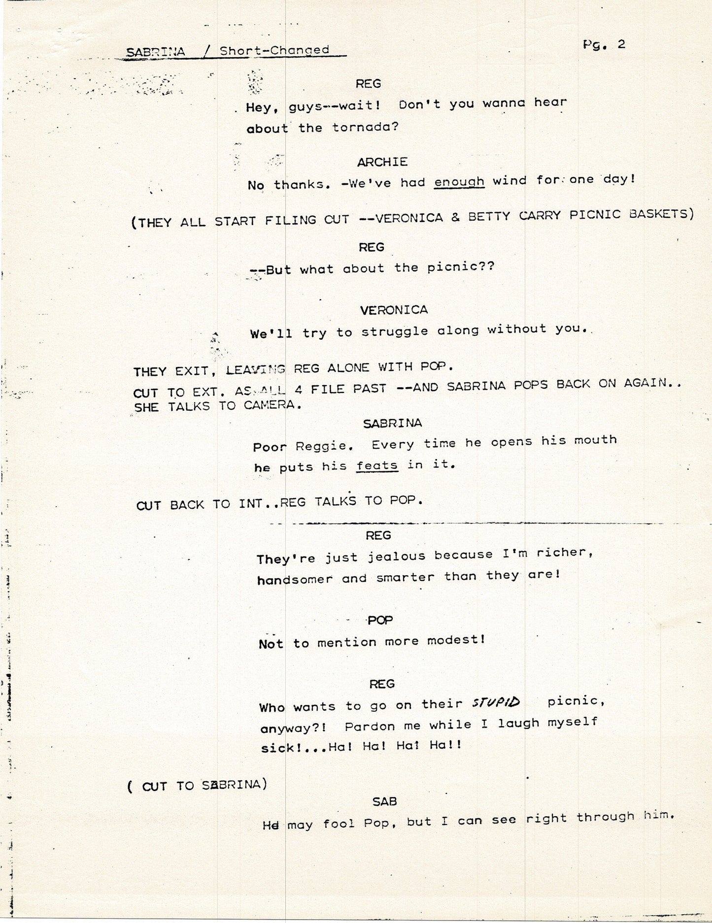 Sabrina Teenage Witch 1970 Production Scripts (2) Filmation