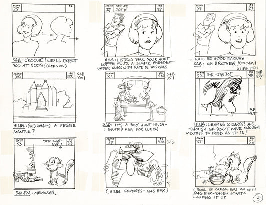 Sabrina the Teenage Witch 1970 Production Animation Storyboard Page Filmation A-001