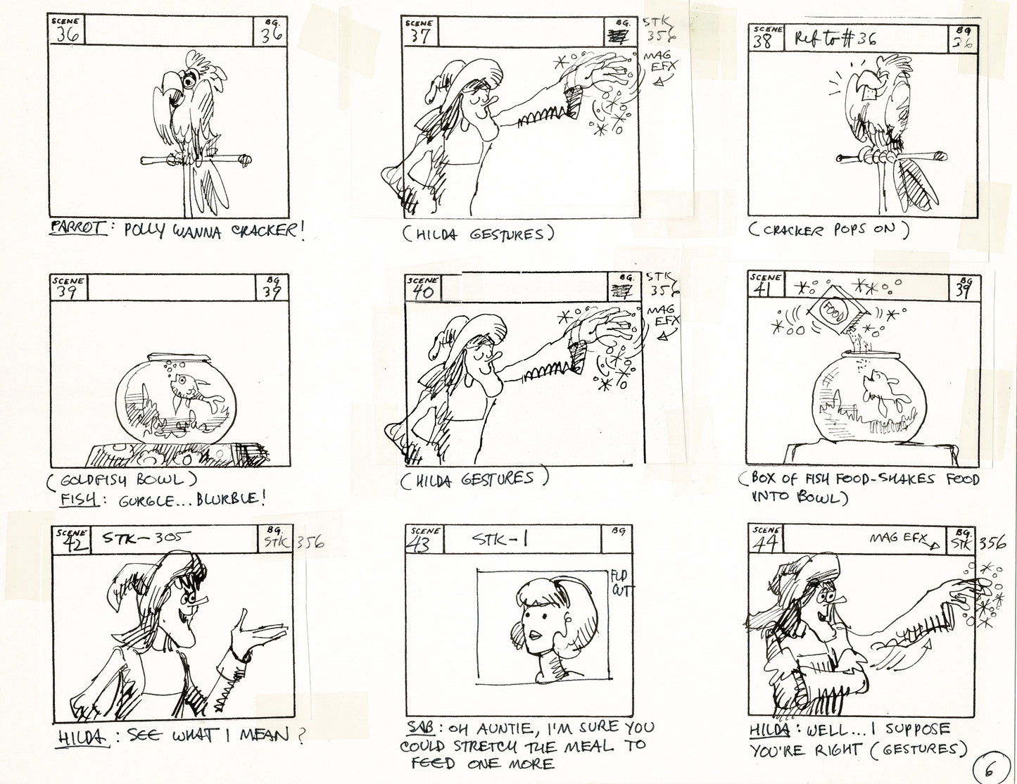 Sabrina the Teenage Witch 1970 Production Animation Storyboard Page Filmation A-002