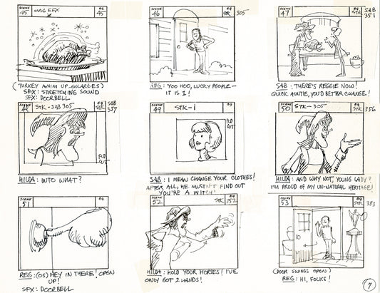 Sabrina the Teenage Witch 1970 Production Animation Storyboard Page Filmation A-003