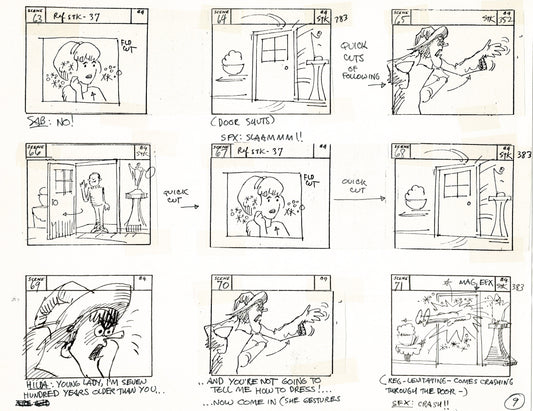 Sabrina the Teenage Witch 1970 Production Animation Storyboard Page Filmation A-005