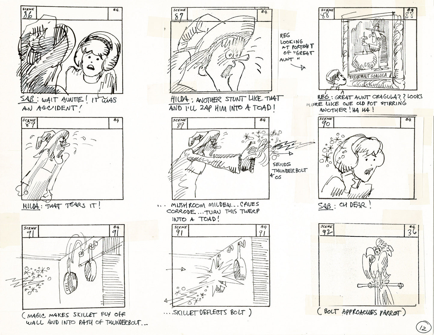 Sabrina the Teenage Witch 1970 Production Animation Storyboard Page Filmation A-008