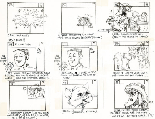 Sabrina the Teenage Witch 1970 Production Animation Storyboard Page Filmation A-009