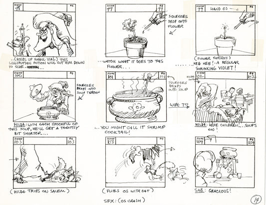 Sabrina the Teenage Witch 1970 Production Animation Storyboard Page Filmation A-010