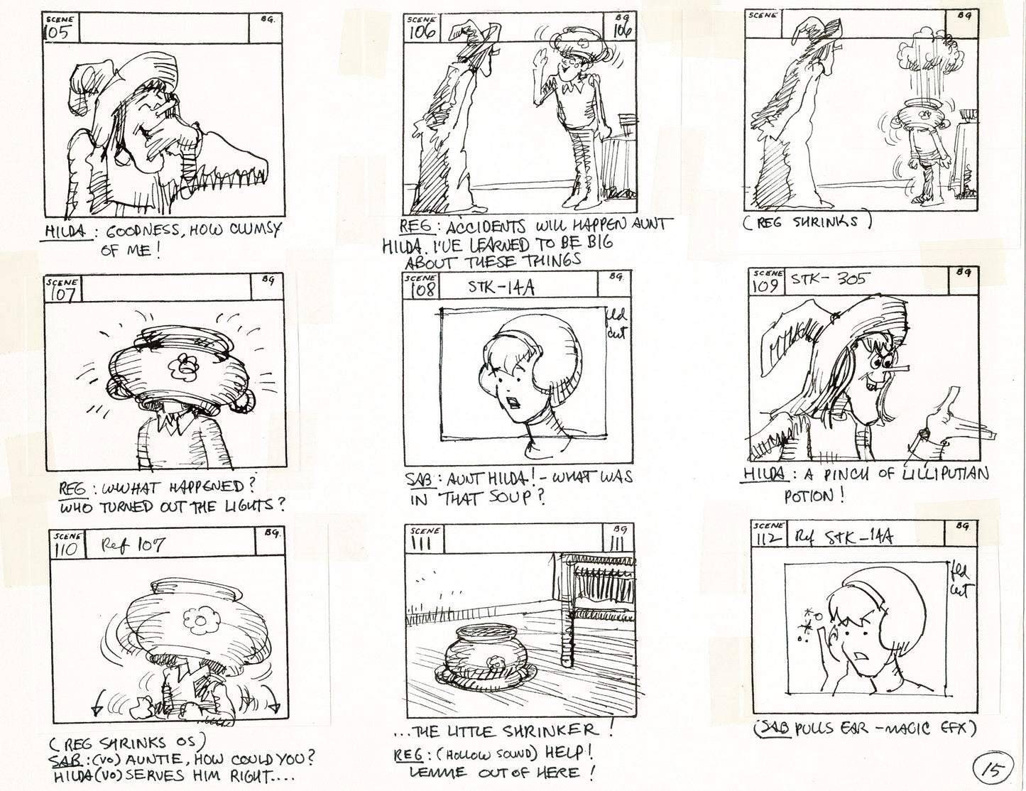 Sabrina the Teenage Witch 1970 Production Animation Storyboard Page Filmation A-011