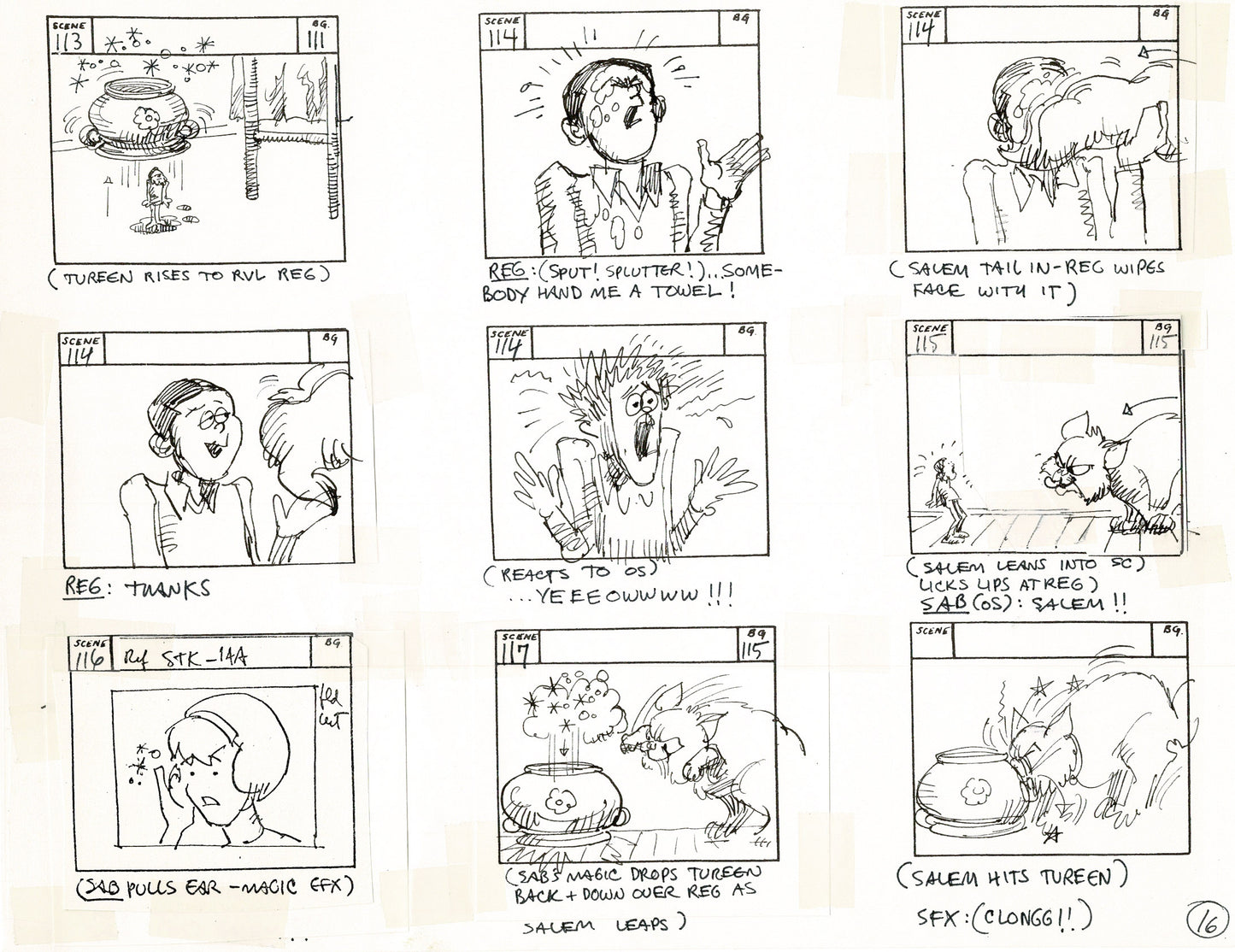 Sabrina the Teenage Witch 1970 Production Animation Storyboard Page Filmation A-012