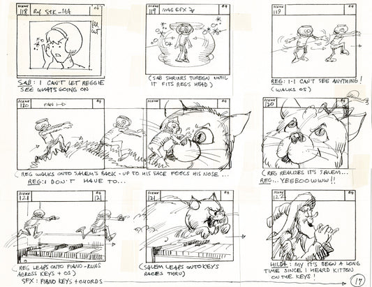 Sabrina the Teenage Witch 1970 Production Animation Storyboard Page Filmation A-013