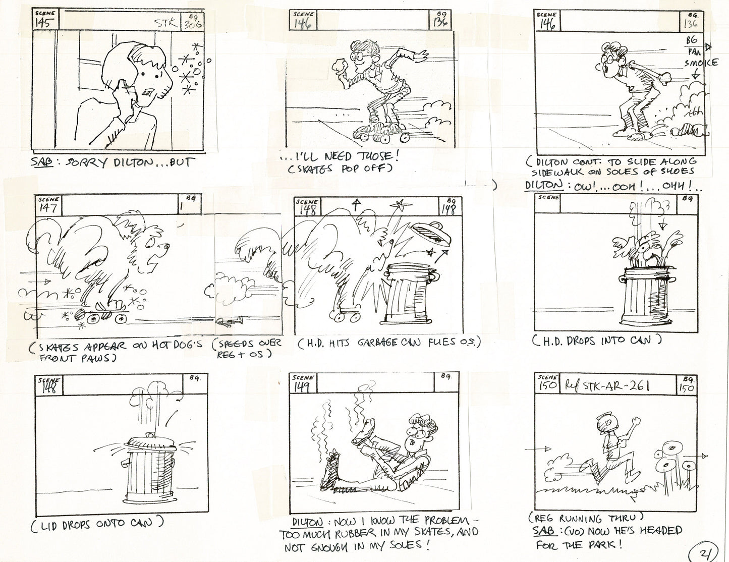 Sabrina the Teenage Witch 1970 Production Animation Storyboard Page Filmation A-017