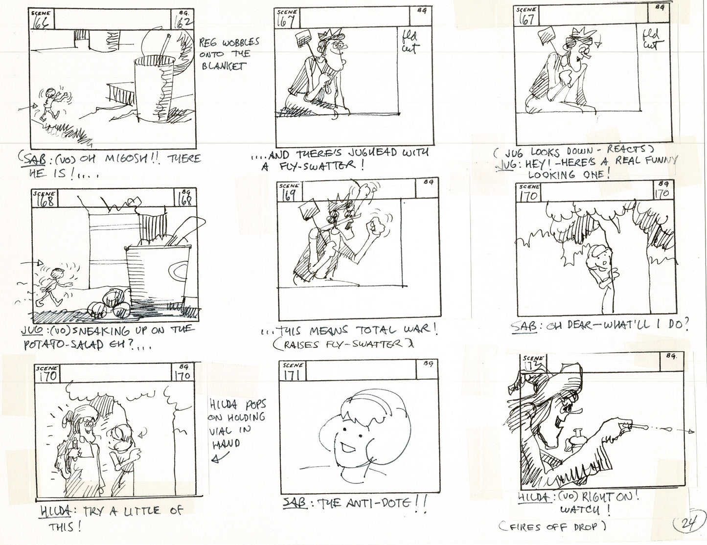 Sabrina the Teenage Witch 1970 Production Animation Storyboard Page Filmation A-021