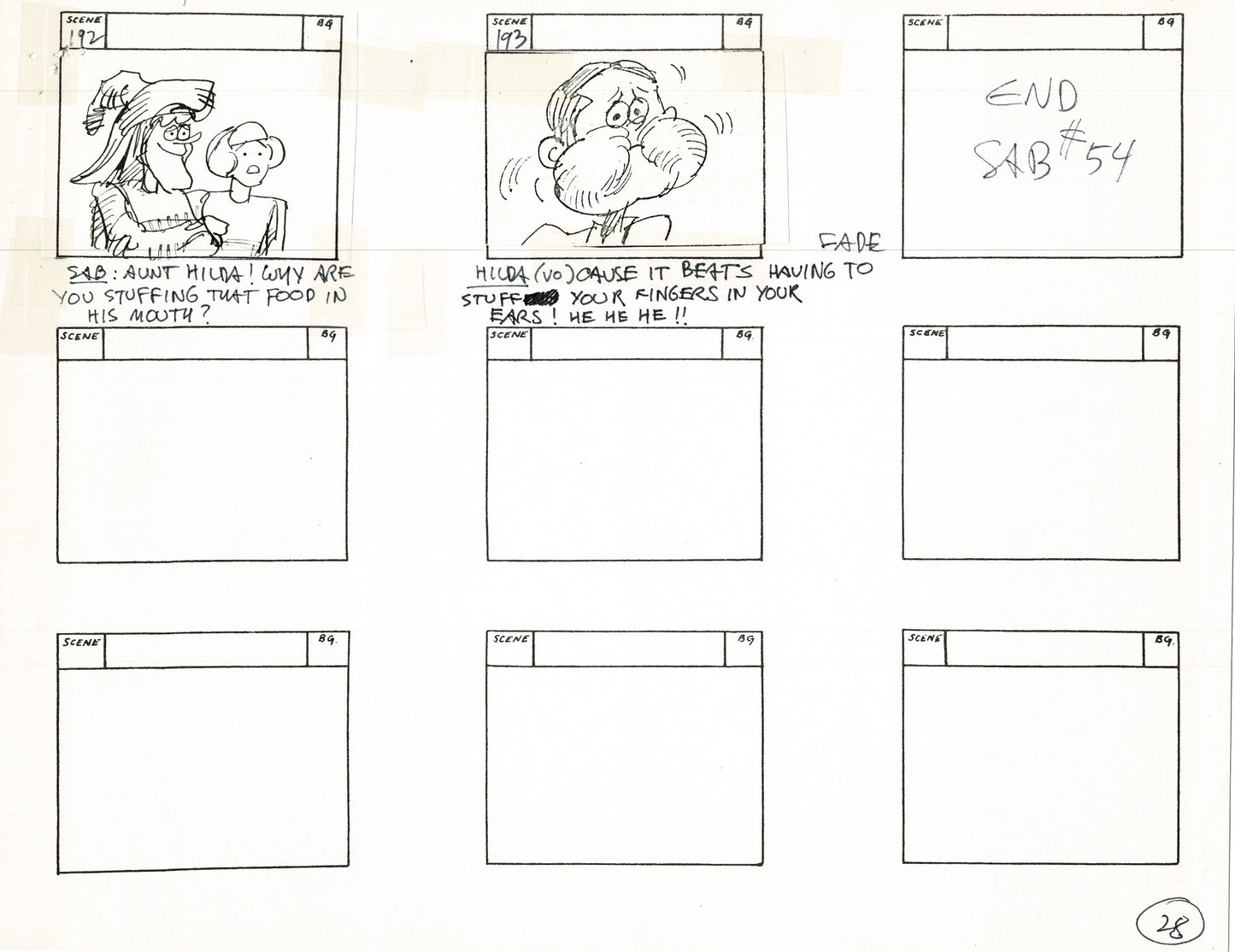 Sabrina the Teenage Witch 1970 Production Animation Storyboard Page Filmation A-025