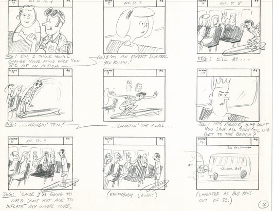 Sabrina The Teenage Witch and Groovie Goolies Storyboard Art Animation Page from Filmation 1970 B-004