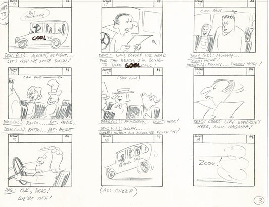 Sabrina The Teenage Witch and Groovie Goolies Storyboard Art Animation Page from Filmation 1970 B-005