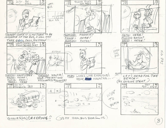 Sabrina The Teenage Witch and Groovie Goolies Storyboard Art Animation Page from Filmation 1970 B-025