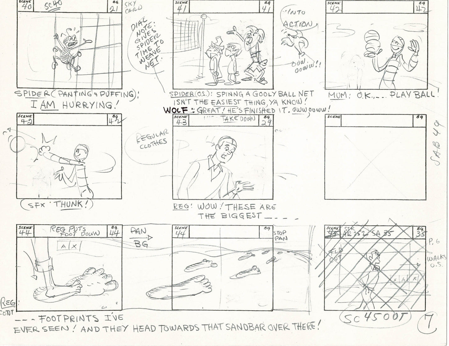 Sabrina The Teenage Witch and Groovie Goolies Storyboard Art Animation Page from Filmation 1970 B-029