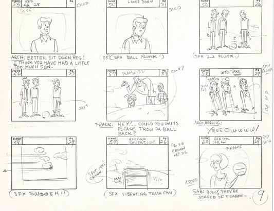 Sabrina The Teenage Witch and Groovie Goolies Storyboard Art Animation Page from Filmation 1970 B-031