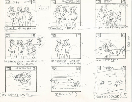 Sabrina The Teenage Witch and Groovie Goolies Storyboard Art Animation Page from Filmation 1970 B-039