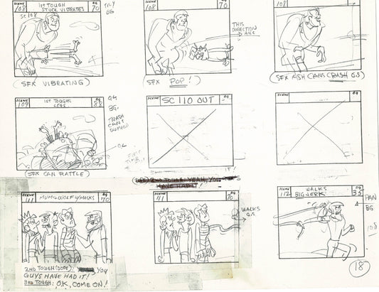 Sabrina The Teenage Witch and Groovie Goolies Storyboard Art Animation Page from Filmation 1970 B-040