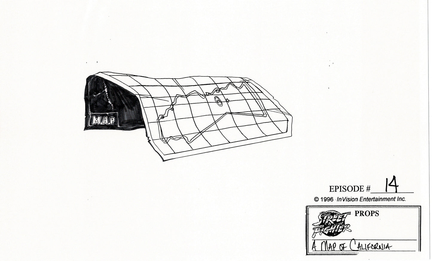 Street Fighter Model Original Hand-Drawn Group of 2 1996 Episode 14 Capcom B-17