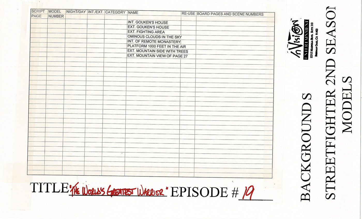 Street Fighter 61 Page Production Copy Model Group Used to Make Four Episodes 1995-1997 Capcom PLUS One Hand-Drawn Page