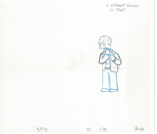 The Simpsons Original Production Animation Cel Drawing Fox from the Early 1990s 427