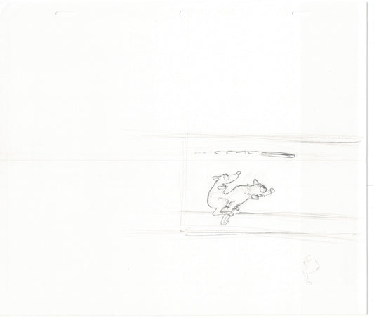 The Simpsons Original Production Animation Cel Drawing Fox from the Early 1990s 428