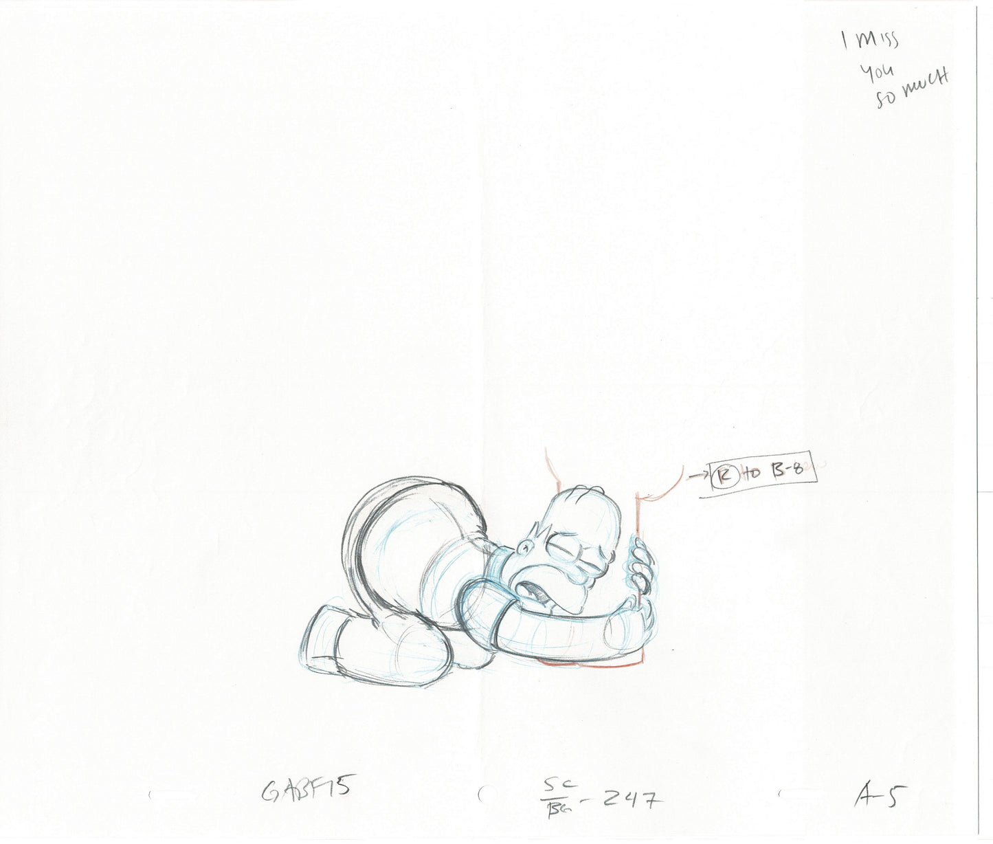 The Simpsons Homer Simpson Original Production Animation Cel Drawing Fox from 2005 439