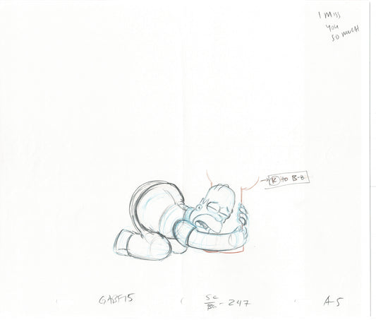 The Simpsons Homer Simpson Original Production Animation Cel Drawing Fox from 2005 439