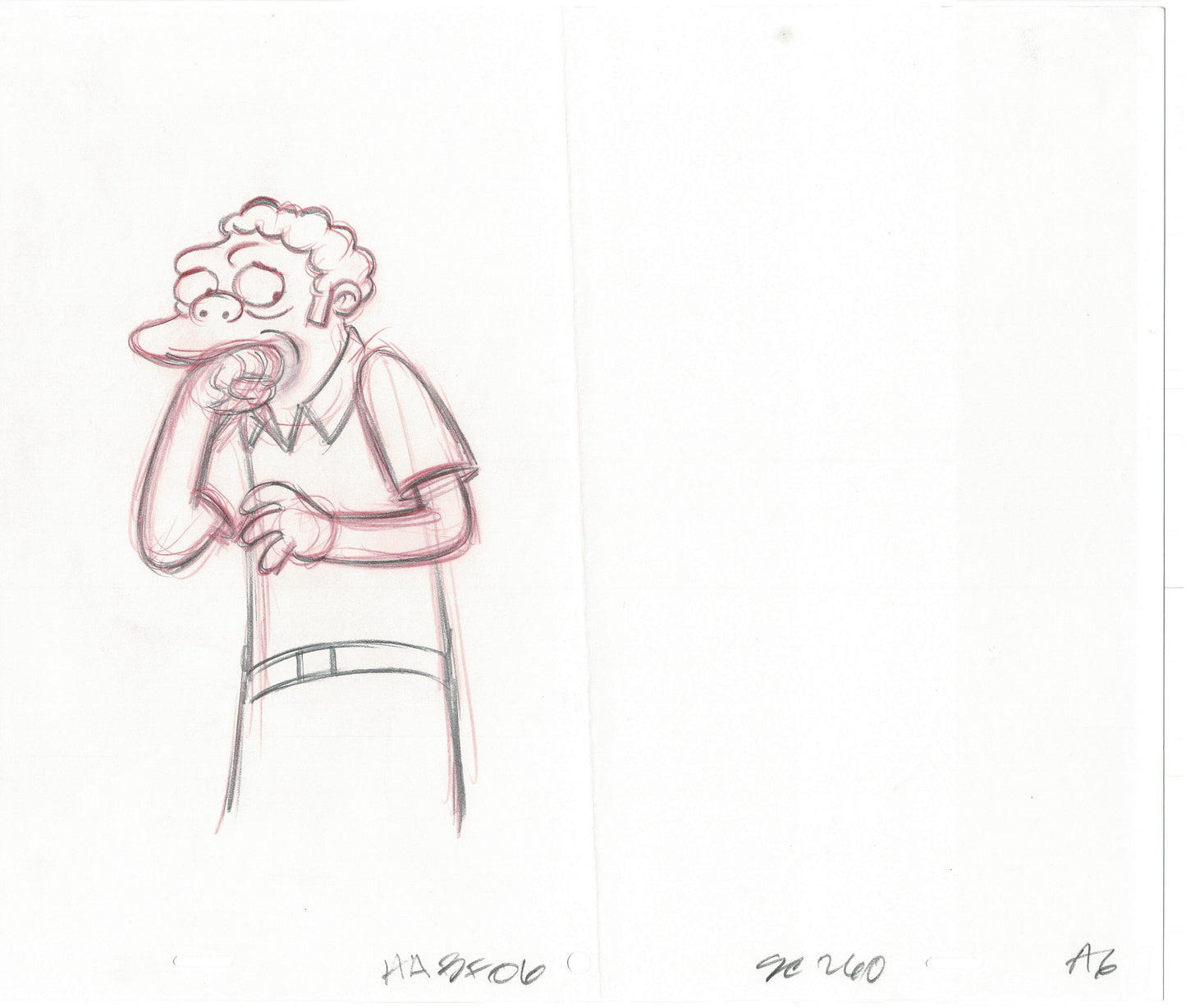 The Simpsons Moe Original Production Animation Cel Drawing Fox from 2006 440