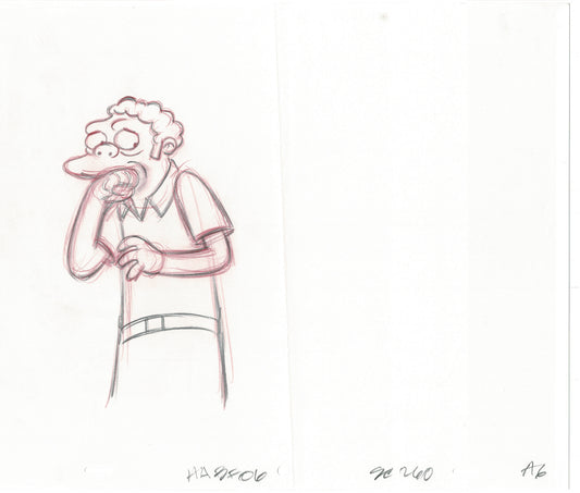 The Simpsons Moe Original Production Animation Cel Drawing Fox from 2006 440