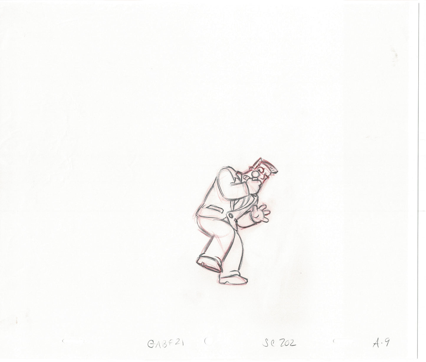 The Simpsons Original Production Animation Cel Drawing Fox from the Early 1990s 441