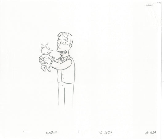 The Simpsons Original Production Animation Cel Drawing Fox from the Early 1990s 444